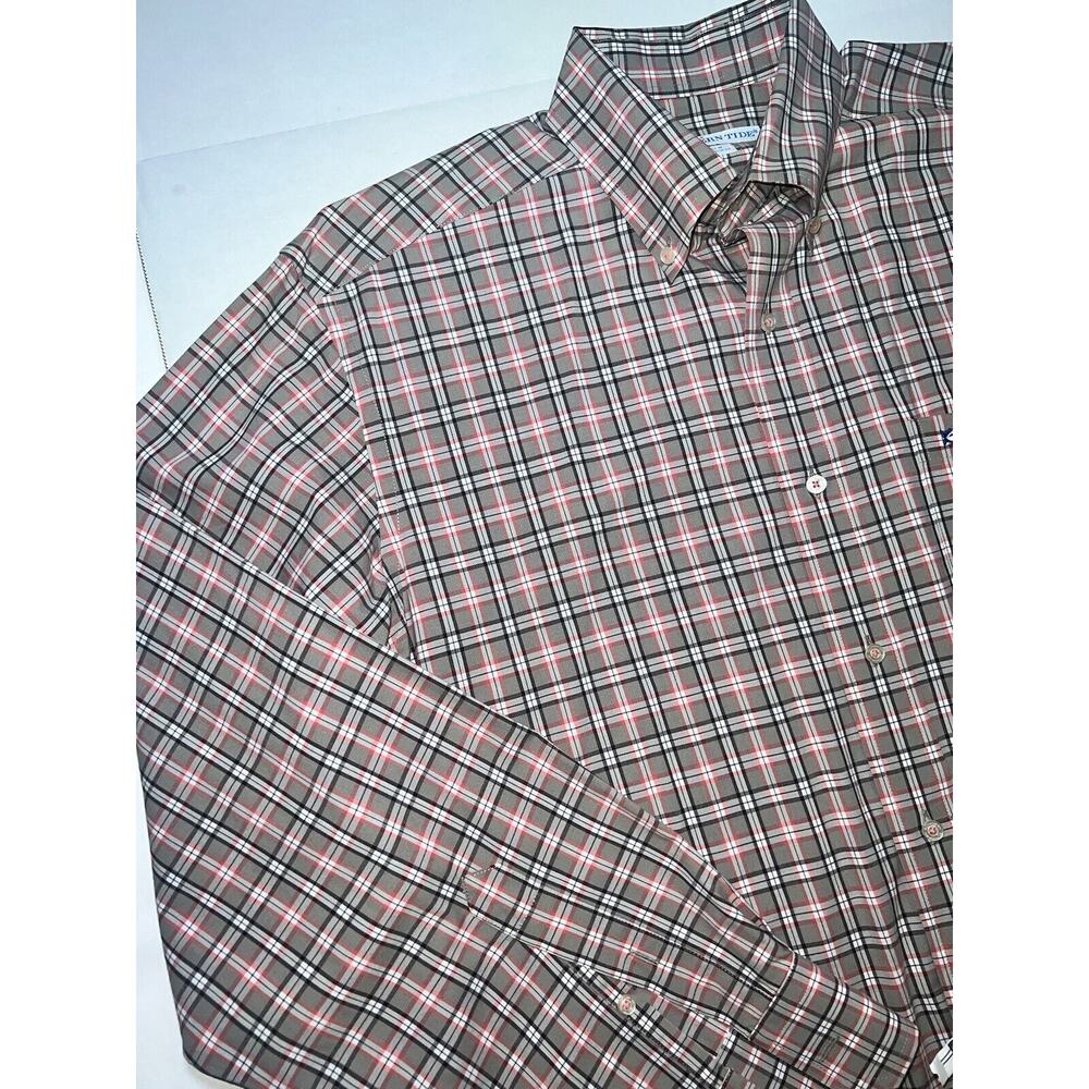 Southern Tide Shirt Men's Size M Brown Plaid Classic Fit Long Sleeve Button Logo - Picture 4 of 13